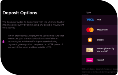 El Royale Casino deposit options