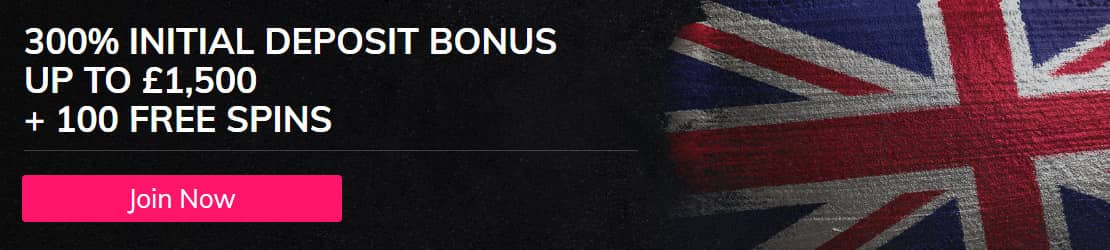 Sports and Casino Deposit Bonus - 300% up to £1,500 + 100 Free Spins